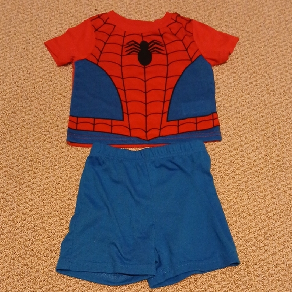 Marvel Superhero Spiderman Pajama Set - Red and Blue 12m Baby Boy - Picture 1 of 3